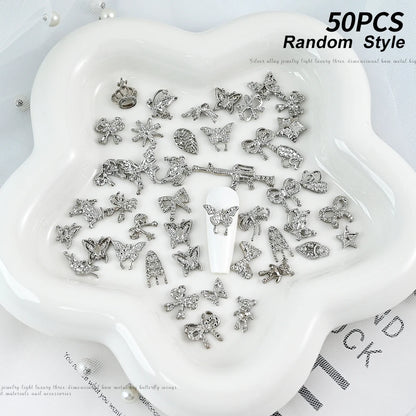 Mixed Crystal Rhinestone Nail Charms 50pc