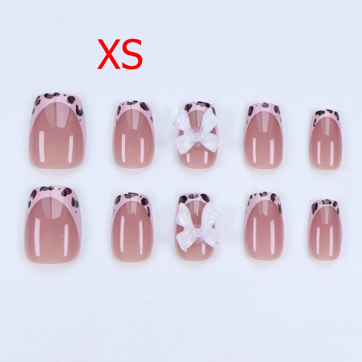 Black Bowknot Short Press-On Nails