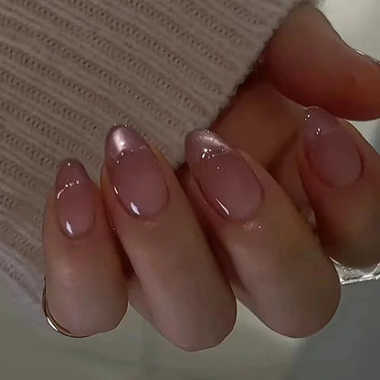 Wine Red Almond Press-On Nails