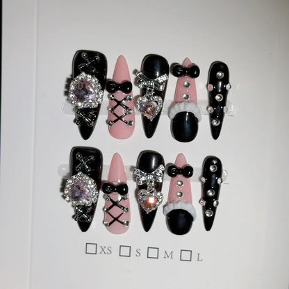 Blue Heart Stiletto Press-On Nails
