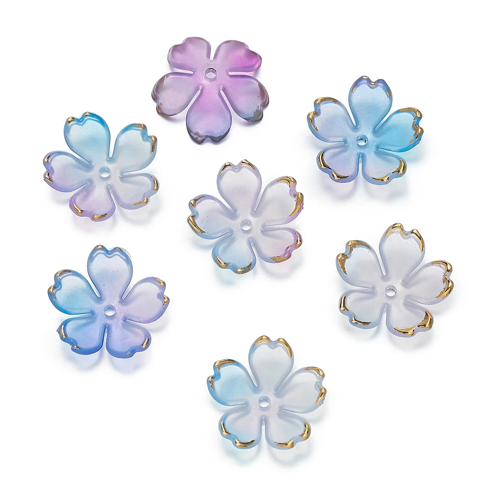 Cherry Blossom Acrylic Beads 50pc