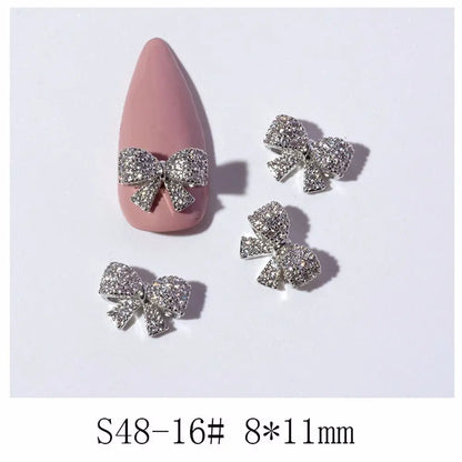 Crystal Bow Butterfly Pearl Nail Charms