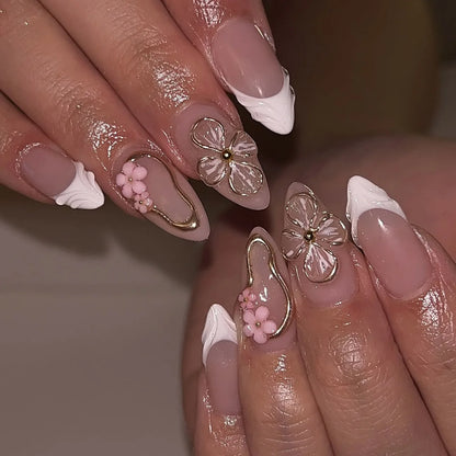 Pearl Starlight Almond Nails