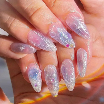 Pink Butterfly Ballet Press-On Nails