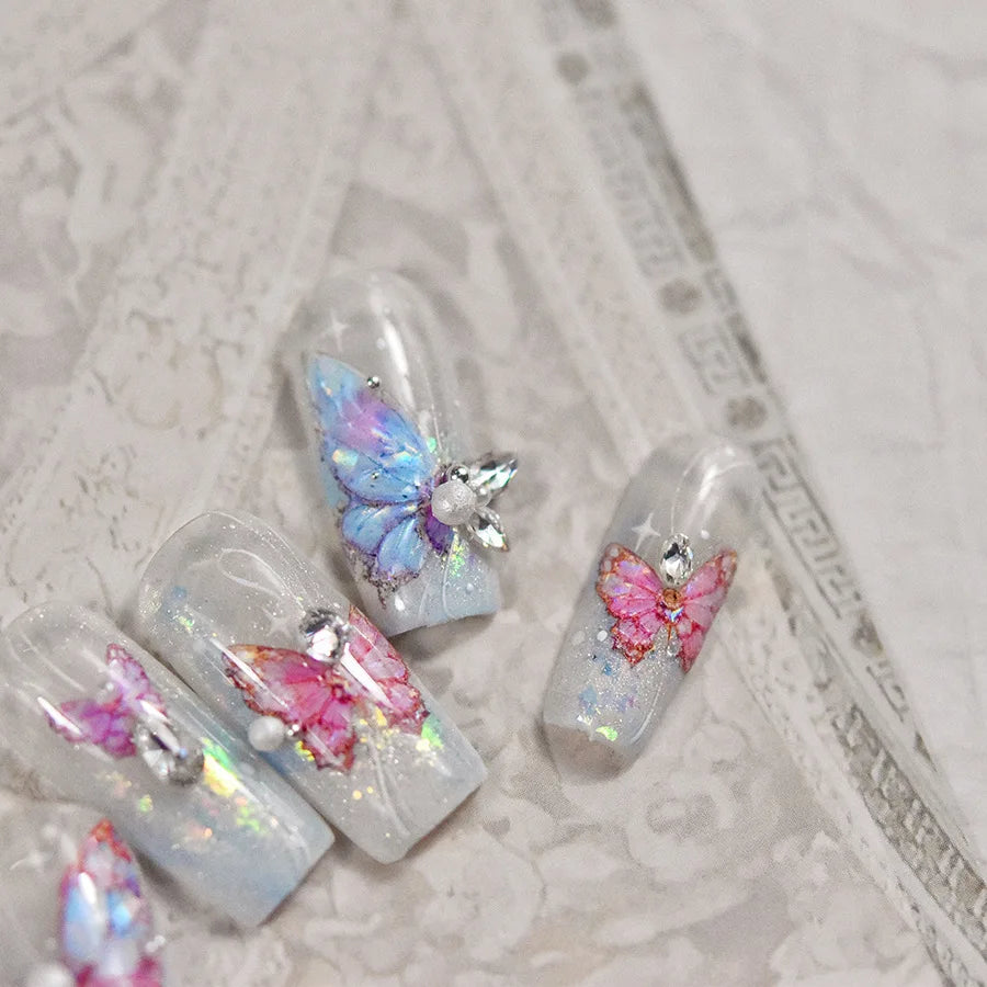 5D Butterfly Aurora Nail Stickers