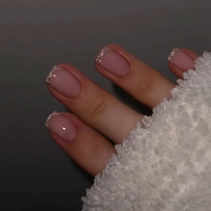 Glitter White French Press-On Nails