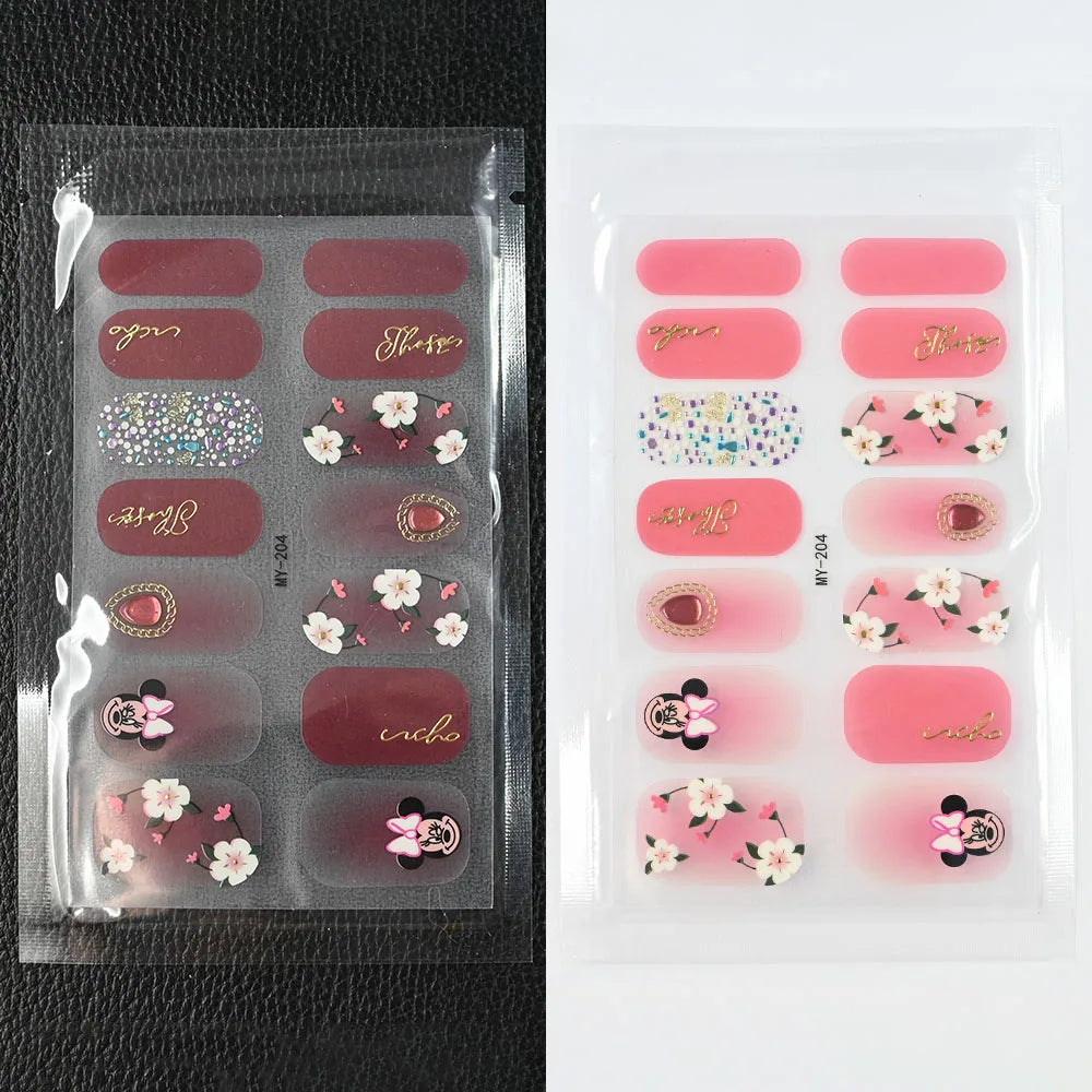 59 Style of Nail Stickers 1Sheet Rhinestones Fashion Nail Wraps Self Adhesive Manicure Decoracion DIY Full Cover Nail Sticker#5-