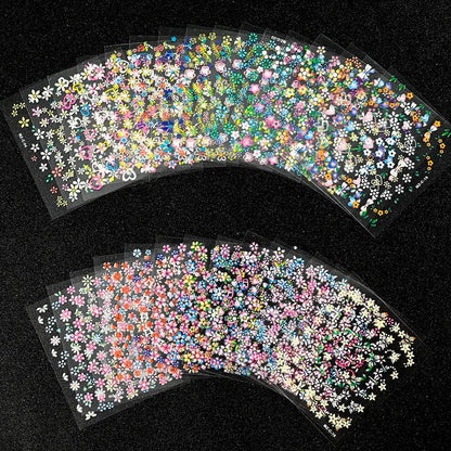 30 Sheets Y2K 3D Flower Nail Art Stickers Self-Adhesive Nail Art Decals 30Style Spring Summer Flower Slider For Manicure Decora*