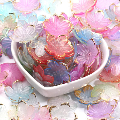 Flower Petal Acrylic Spacer Beads 50pc