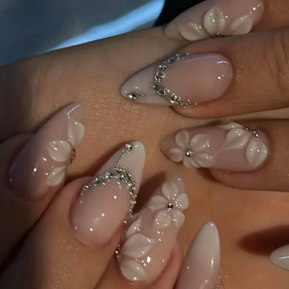 Pink Butterfly Ballet Press-On Nails