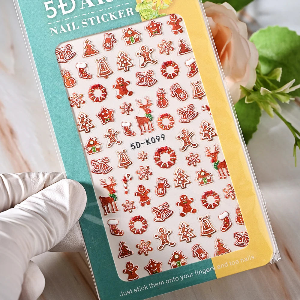 5D Sea Nail Art Stickers Embossed Self-Adhesive Ocean Beach Style Nail Slider Kawaii Starfish/Shell/Coral Reef Decor Nail Decals