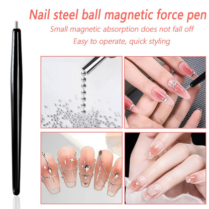 Gold Silver Pearl Caviar Nail Rhinestones