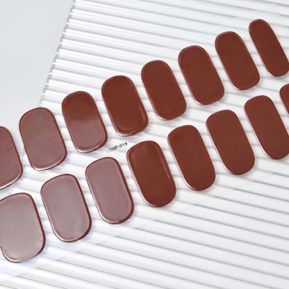 16Tips Semi-cured Gel Nail Stickers Red/Wine Red Nails Gel slider UV lamp Cured Extended Nails DIY Women Nails Decal Decor Gifts