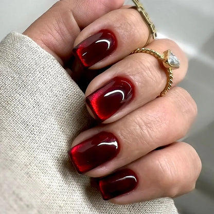 Pink Gradient Oval Press-On Nails
