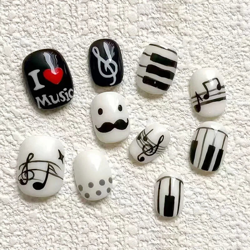 Cute Cartoon Bean Press-On Nails 30pc