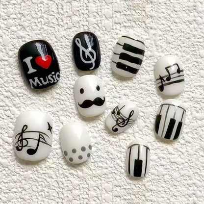 Cute Cartoon Bean Press-On Nails 30pc