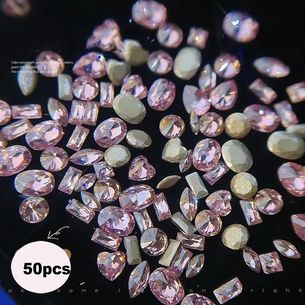 Mixed Crystal Rhinestone Nail Charms 50pc