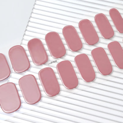 16Tips Semi-cured Gel Nail Stickers Red/Wine Red Nails Gel slider UV lamp Cured Extended Nails DIY Women Nails Decal Decor Gifts