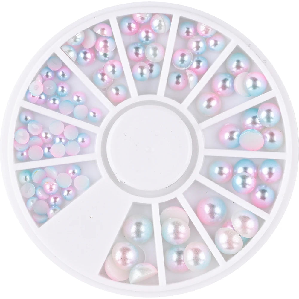 1Box Mixed Acrylic Gems Nail Rhinestones 3D Metal Alloy Nail Charms Flat Jewelry Decoration DIY Manicure Accessory DIY Stones*5H
