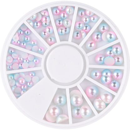 1Box Mixed Acrylic Gems Nail Rhinestones 3D Metal Alloy Nail Charms Flat Jewelry Decoration DIY Manicure Accessory DIY Stones*5H