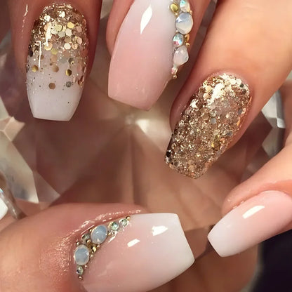 Glitter Butterfly French Press-On Nails