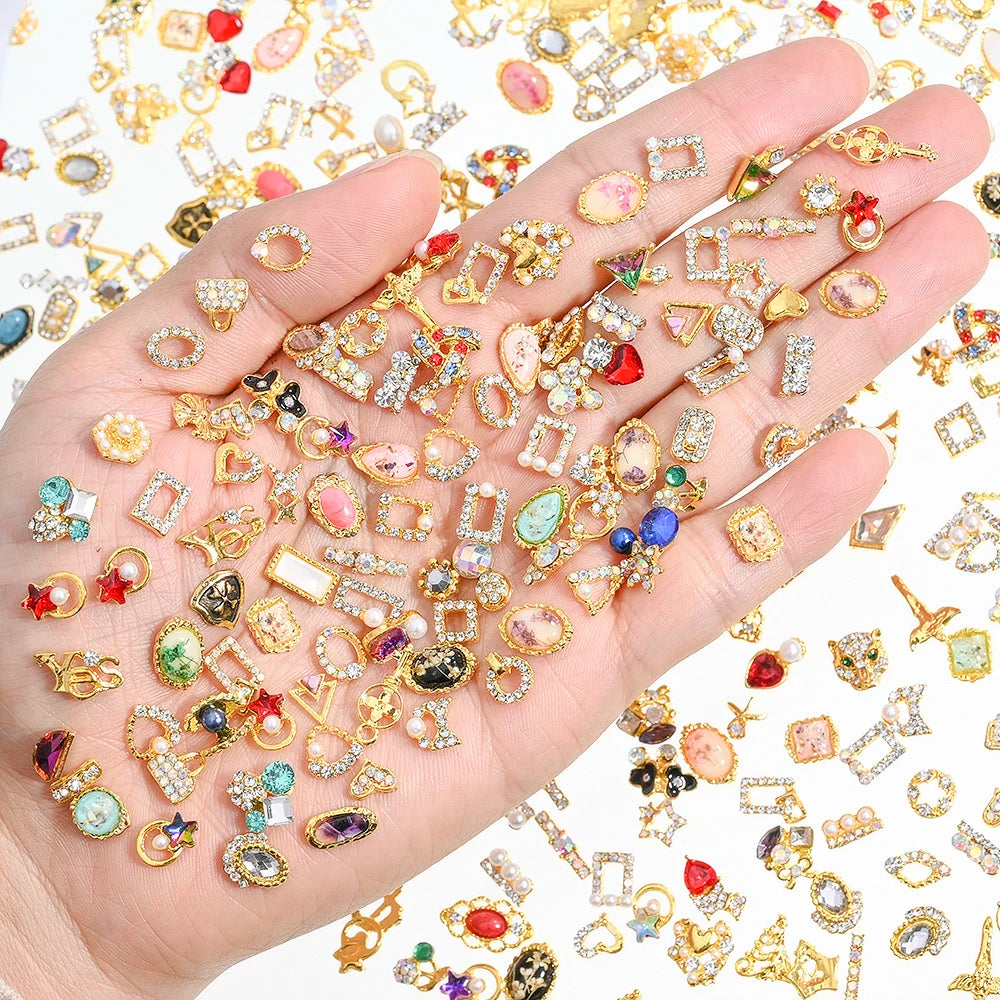 Mixed Crystal Rhinestone Nail Charms 50pc