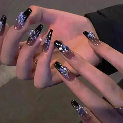 Black Bow Ballerina Press-On Nails