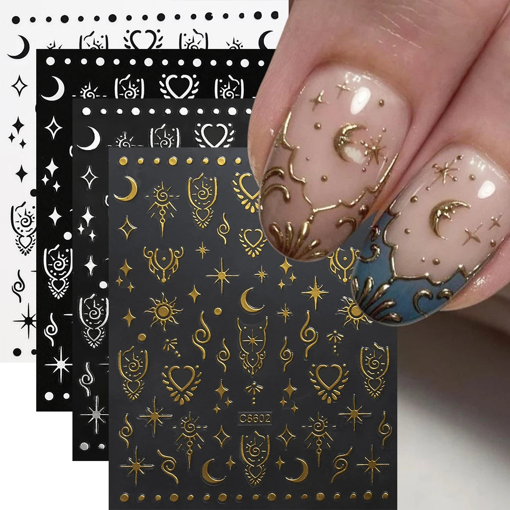 Metallic Nail Transfer Foils 10pc Mirror Gold Silver