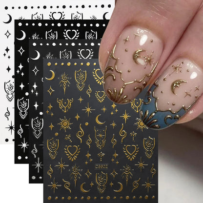 Metallic Nail Transfer Foils 10pc Mirror Gold Silver