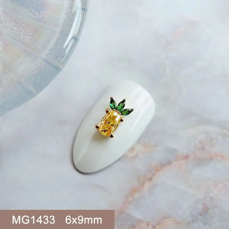 Summer Fruit Zircon Nail Charms 10pc