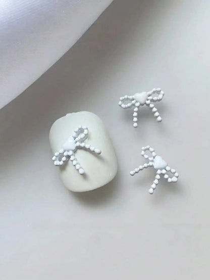 3D Bow Heart Nail Charms 10pc