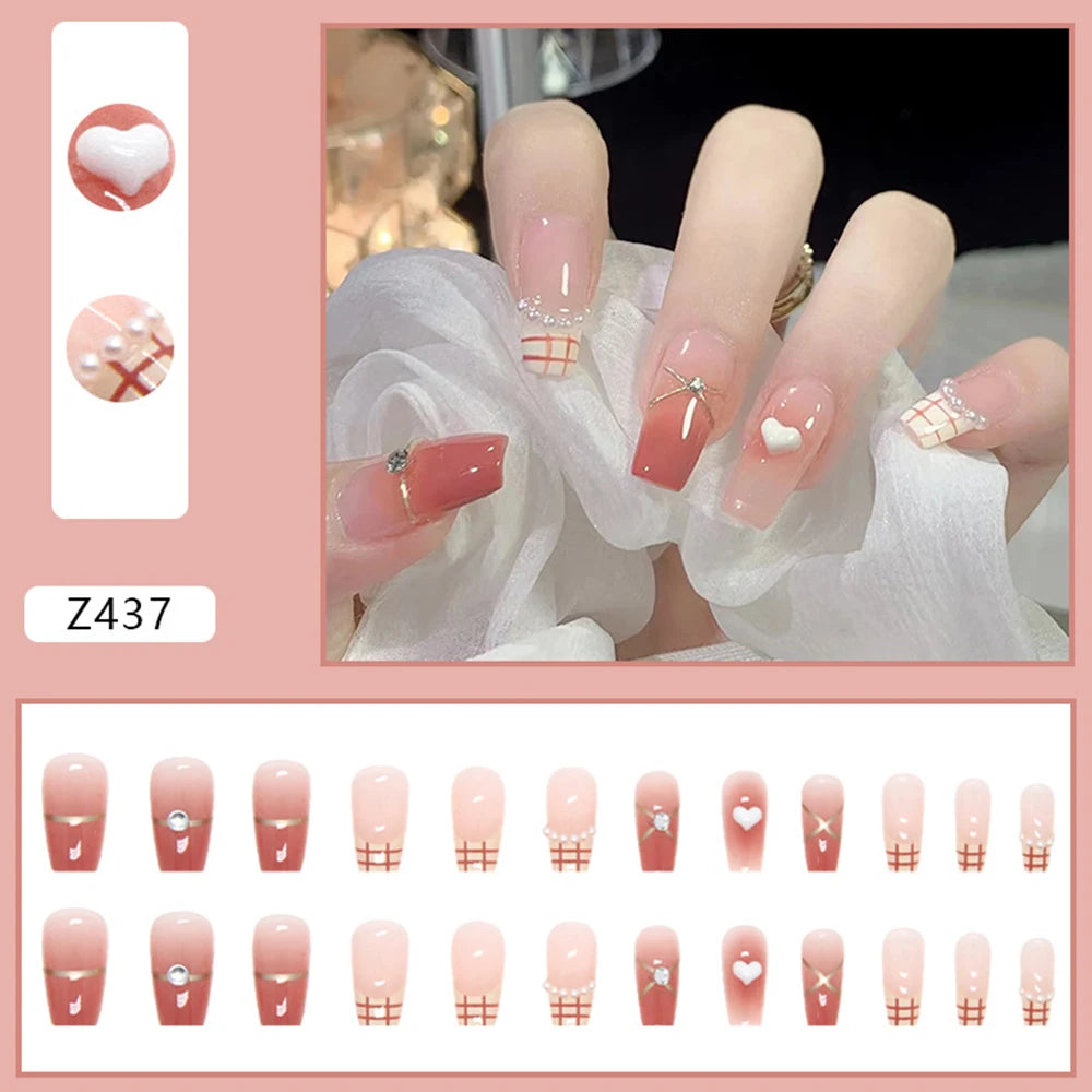 3D Diamond Coffin Press-On Nails