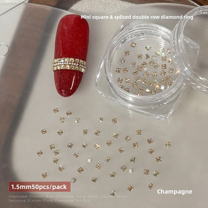 Mixed Shape Zircon Nail Rhinestones 50pc