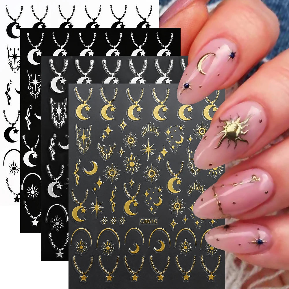 Metallic Nail Transfer Foils 10pc Mirror Gold Silver