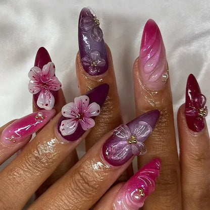 Pink Butterfly Ballet Press-On Nails