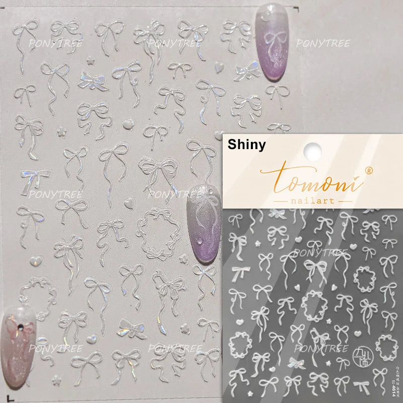 Jelly Bowknot Star Dreamy Nail Art Stickers