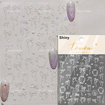 Jelly Bowknot Star Dreamy Nail Art Stickers
