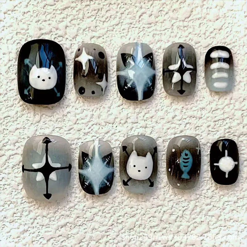 Cute Cartoon Bean Press-On Nails 30pc
