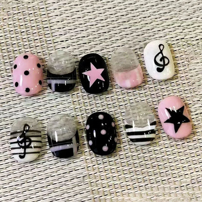 Cute Cartoon Bean Press-On Nails 30pc