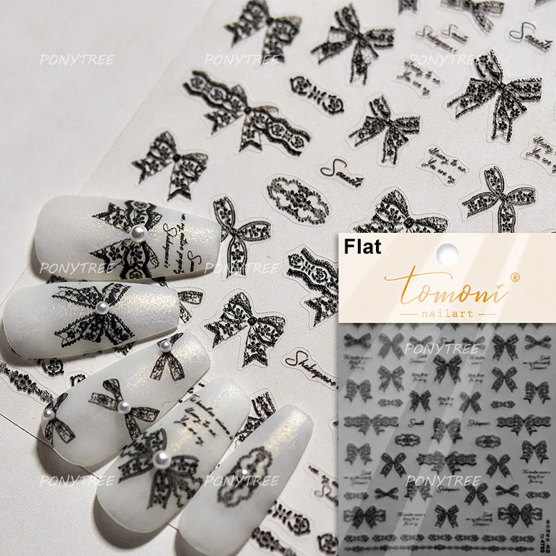 Jelly Bowknot Star Dreamy Nail Art Stickers