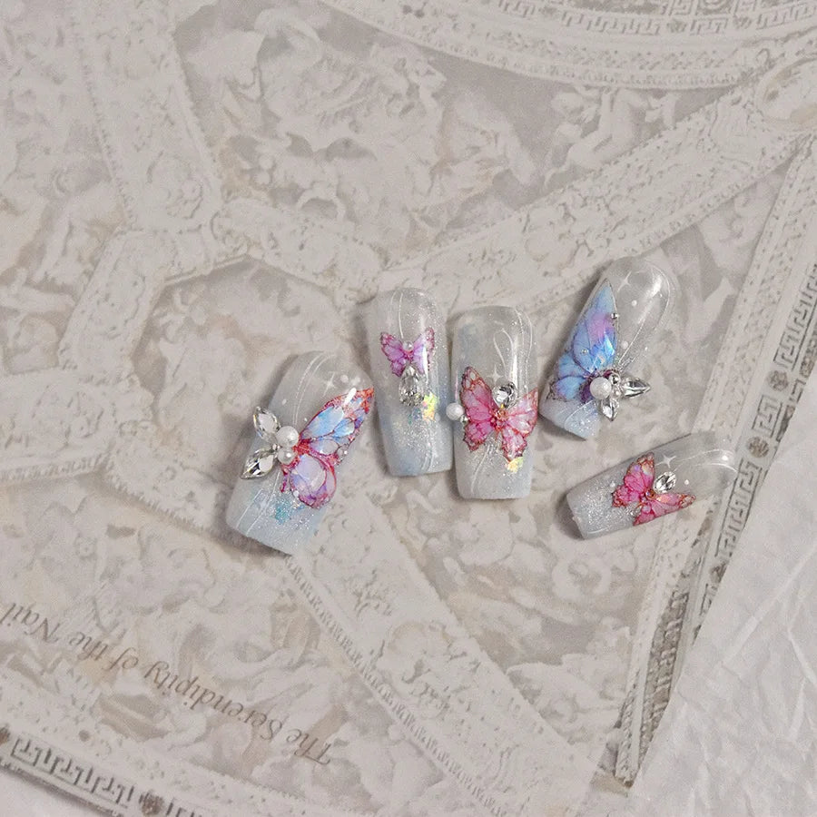 5D Butterfly Aurora Nail Stickers