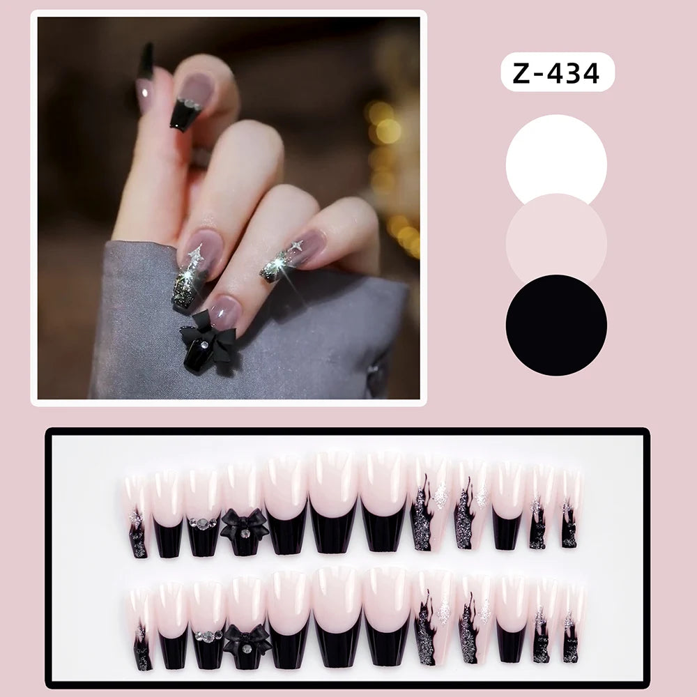 3D Diamond Coffin Press-On Nails