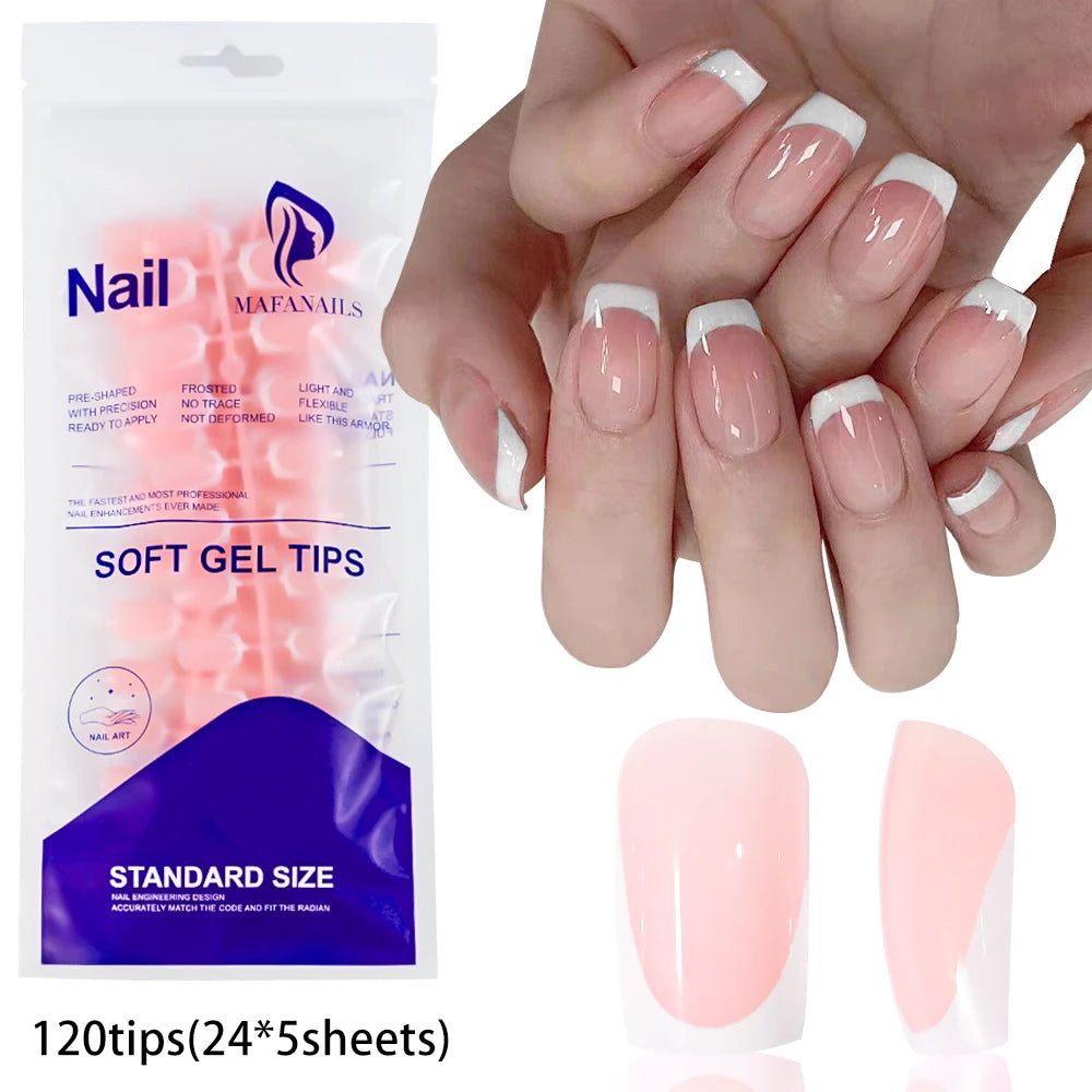 Light Pink Square Press-On Nails 100pc
