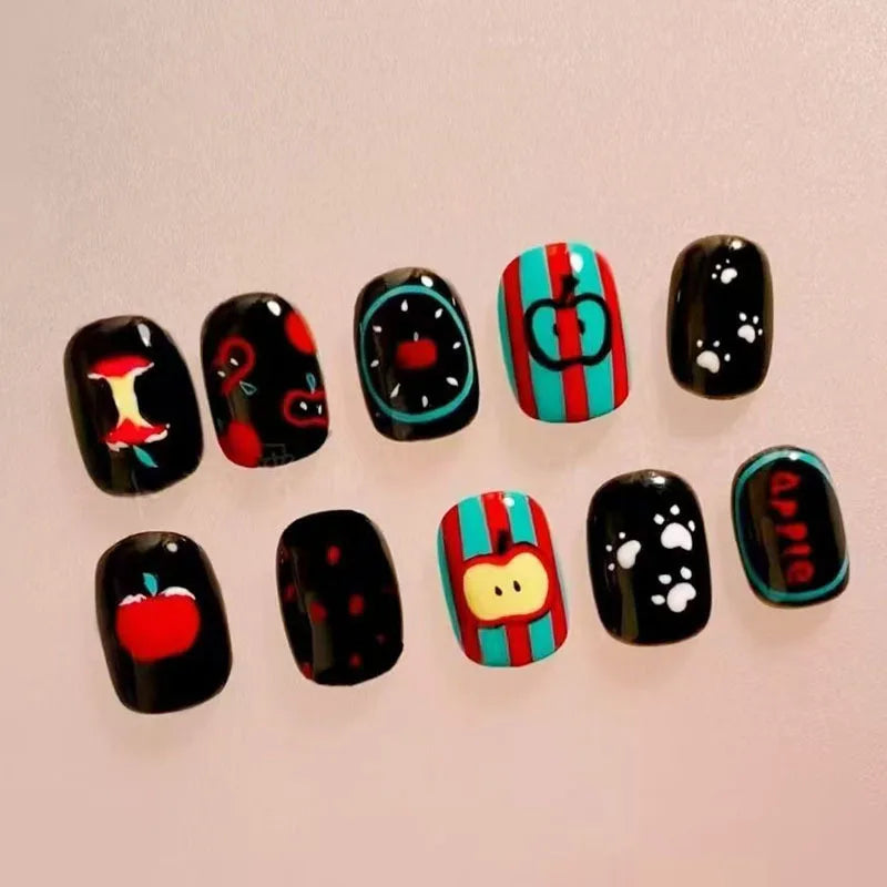 Cute Cartoon Bean Press-On Nails 30pc