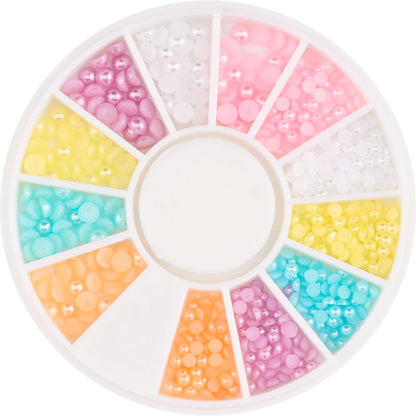 1Box Mixed Acrylic Gems Nail Rhinestones 3D Metal Alloy Nail Charms Flat Jewelry Decoration DIY Manicure Accessory DIY Stones*5H