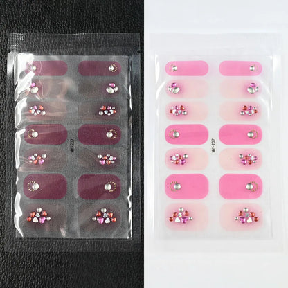 59 Style of Nail Stickers 1Sheet Rhinestones Fashion Nail Wraps Self Adhesive Manicure Decoracion DIY Full Cover Nail Sticker#5-