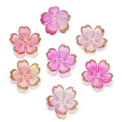 Cherry Blossom Acrylic Beads 50pc