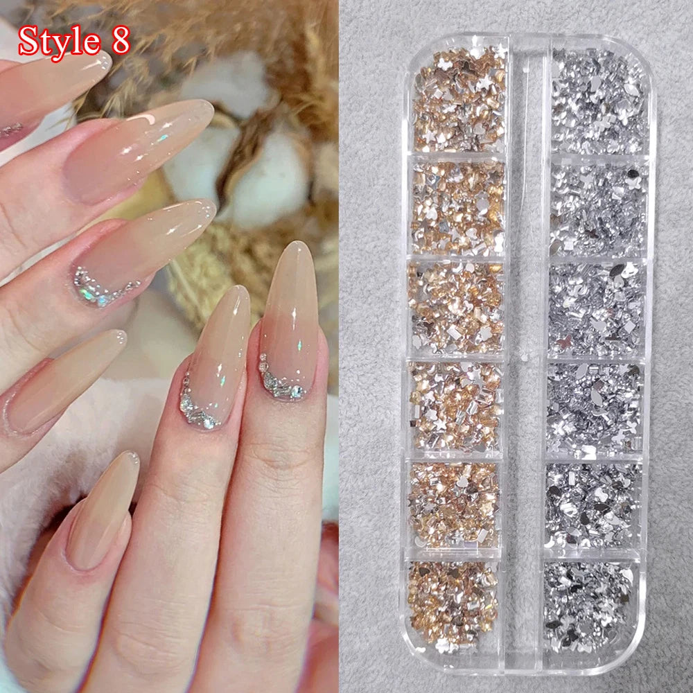 Crystal Diamond Nail Art Rhinestones 12 Grid