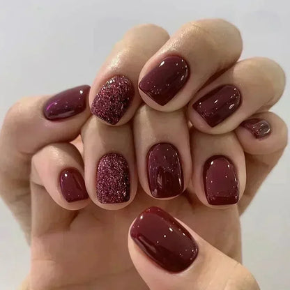 Glitter White French Press-On Nails