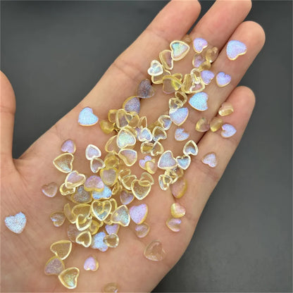 Kawaii Resin Heart Nail Charms 50pc